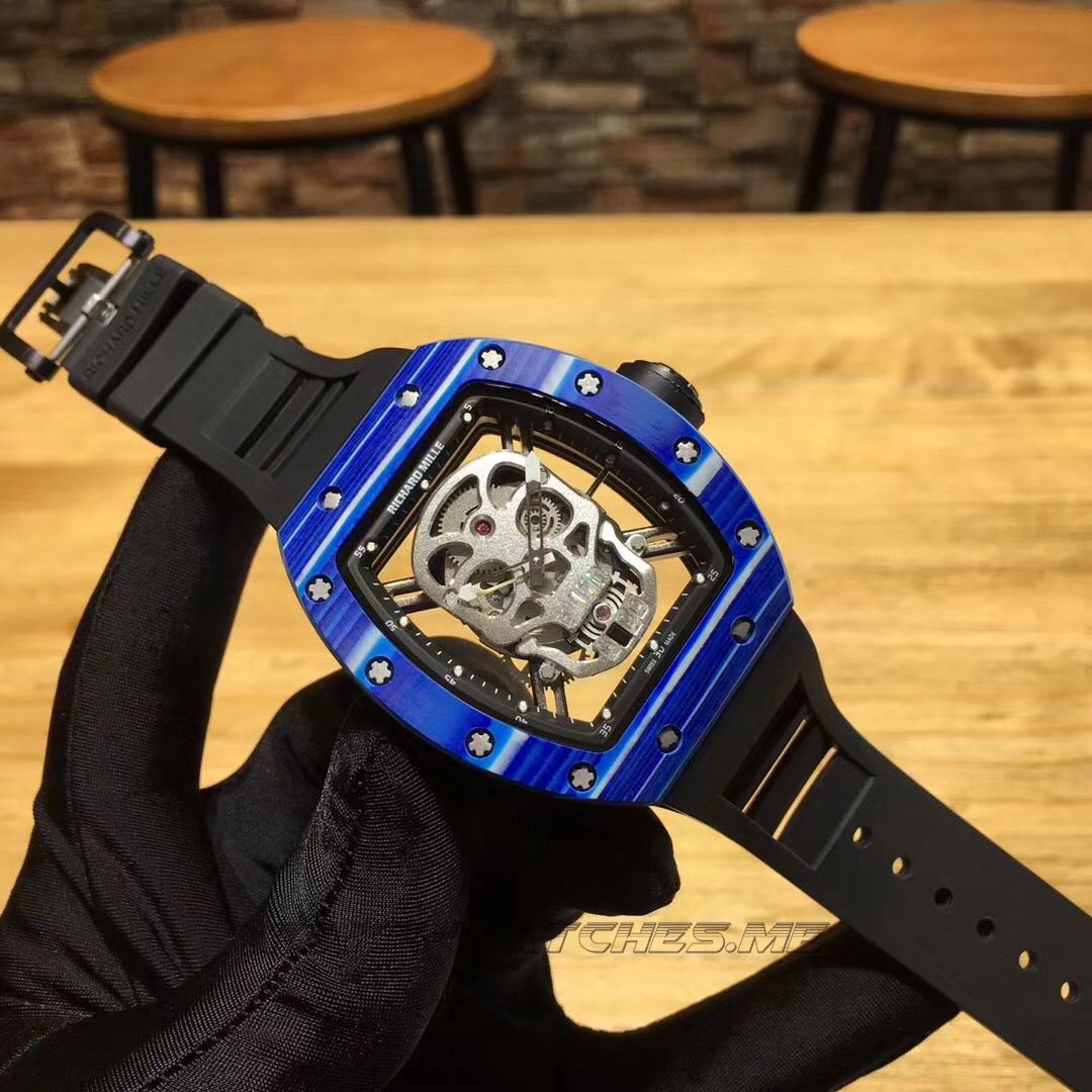 Richard Mille RM052 Blue Forged Carbon Silver Skull Dial